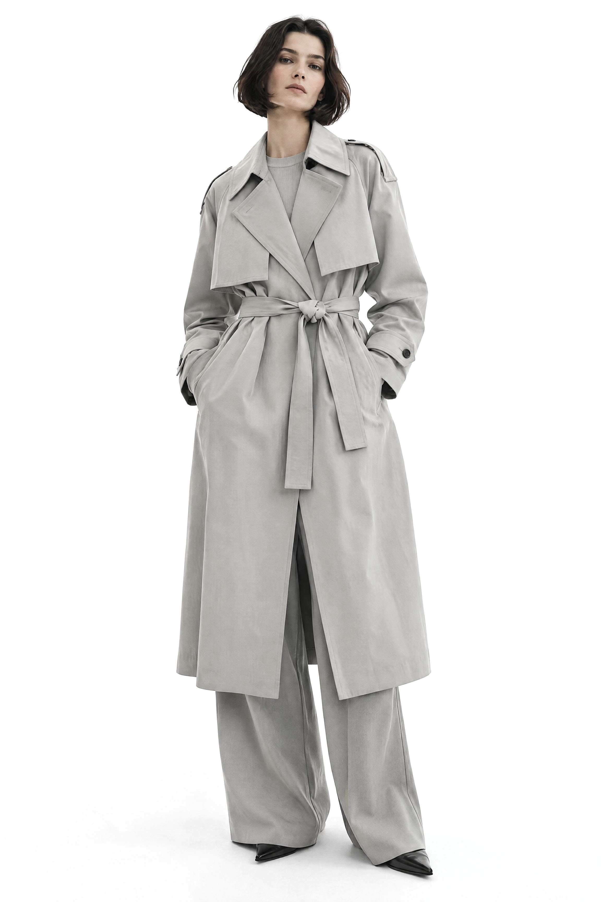 Belted Gabardine Trench — Sand