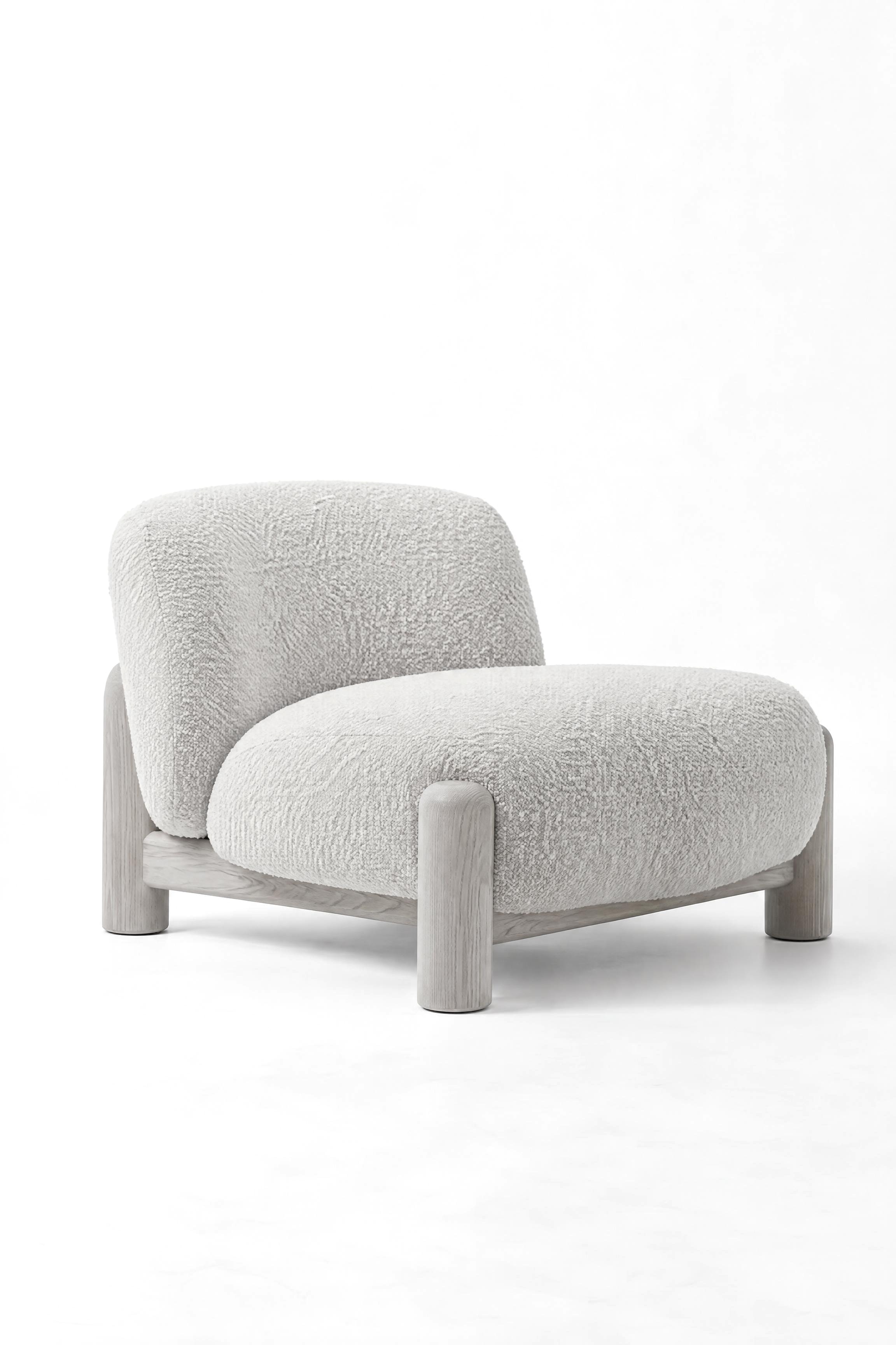 Bouclé Lounge Chair — Undyed