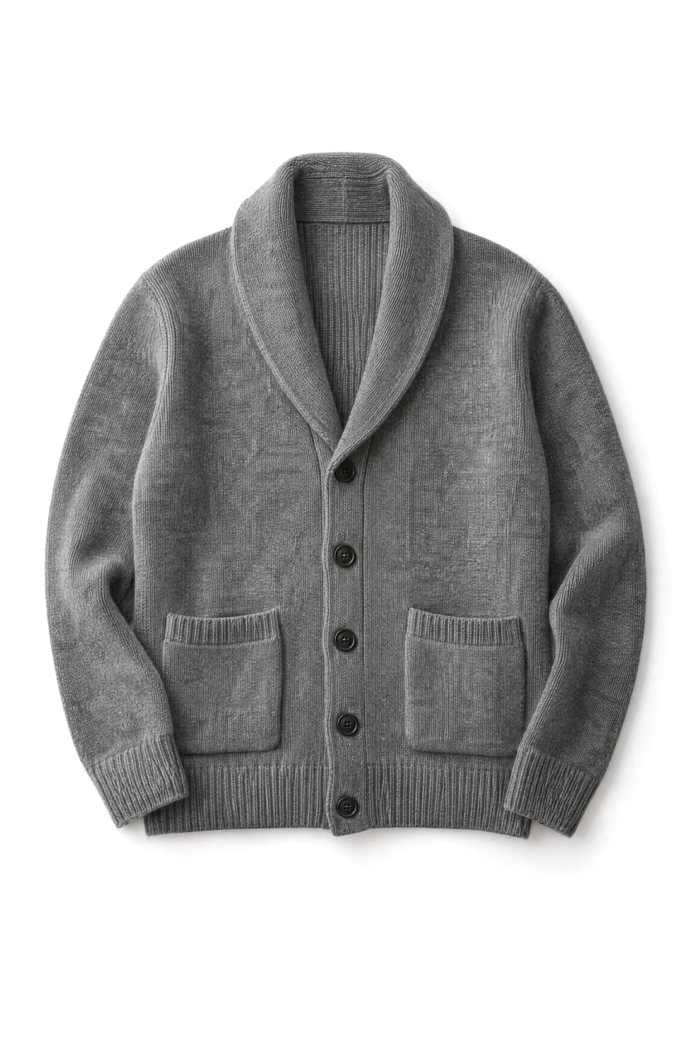 Shawl Collar Cardigan — Natural Grey