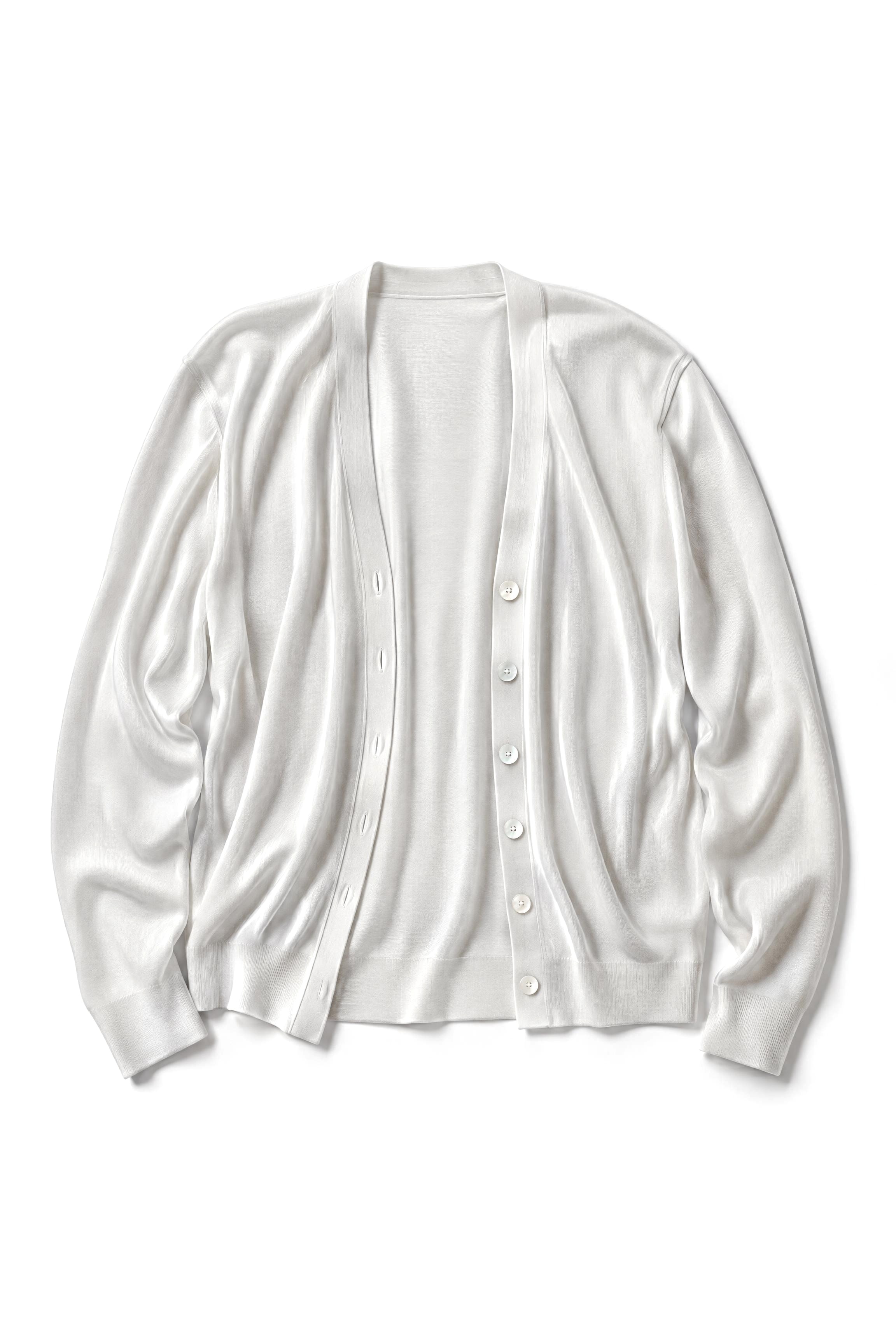 Silk Cardigan Knit — Pearl