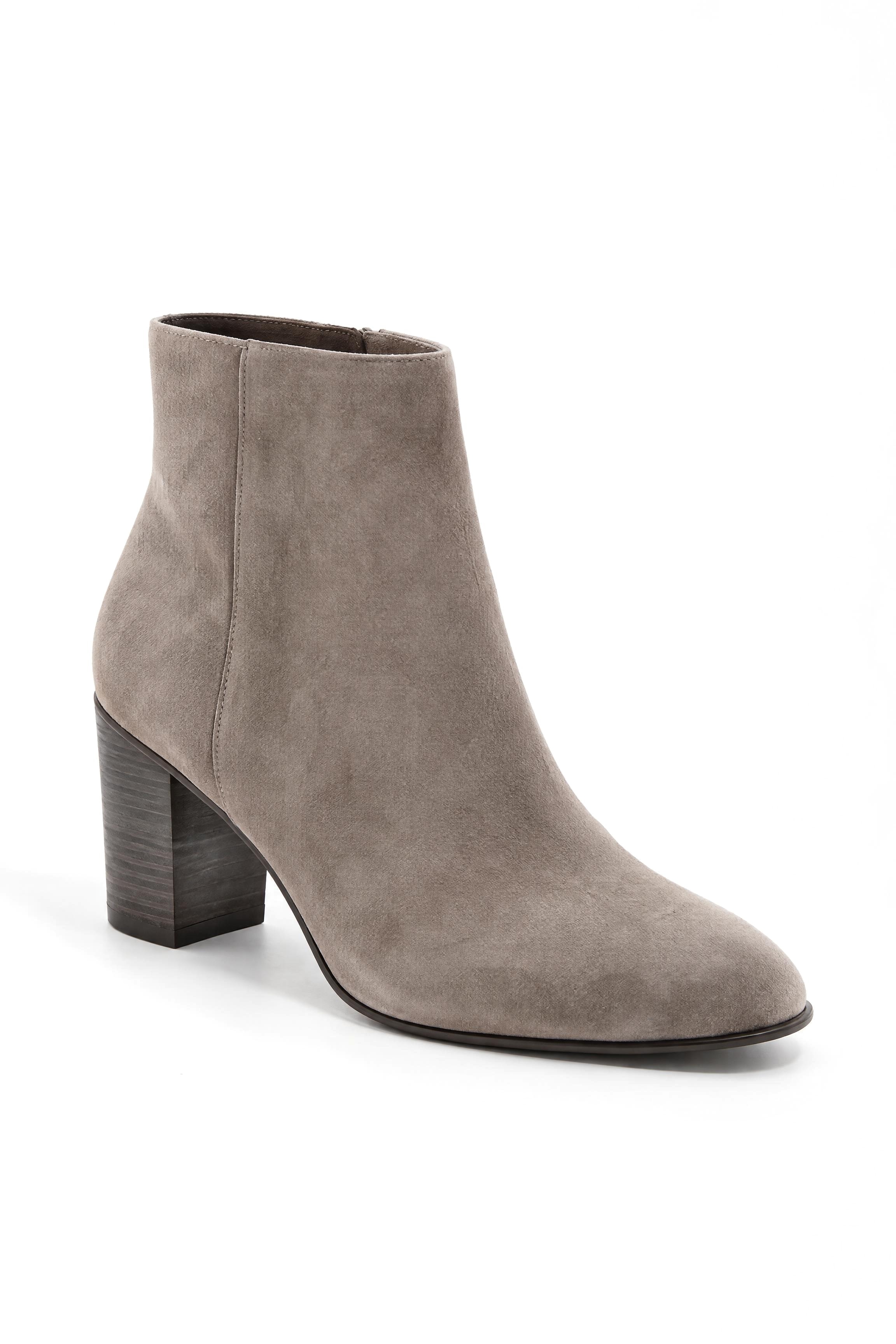 Suede Ankle Boot — Taupe