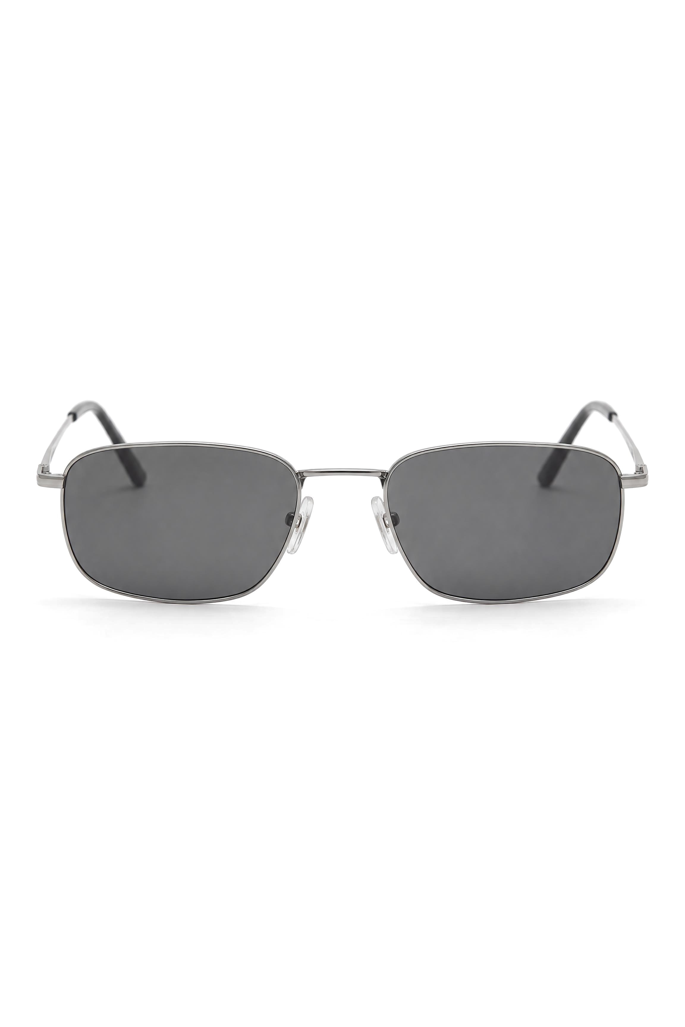 Thin Frame Sunglasses — Brushed Steel