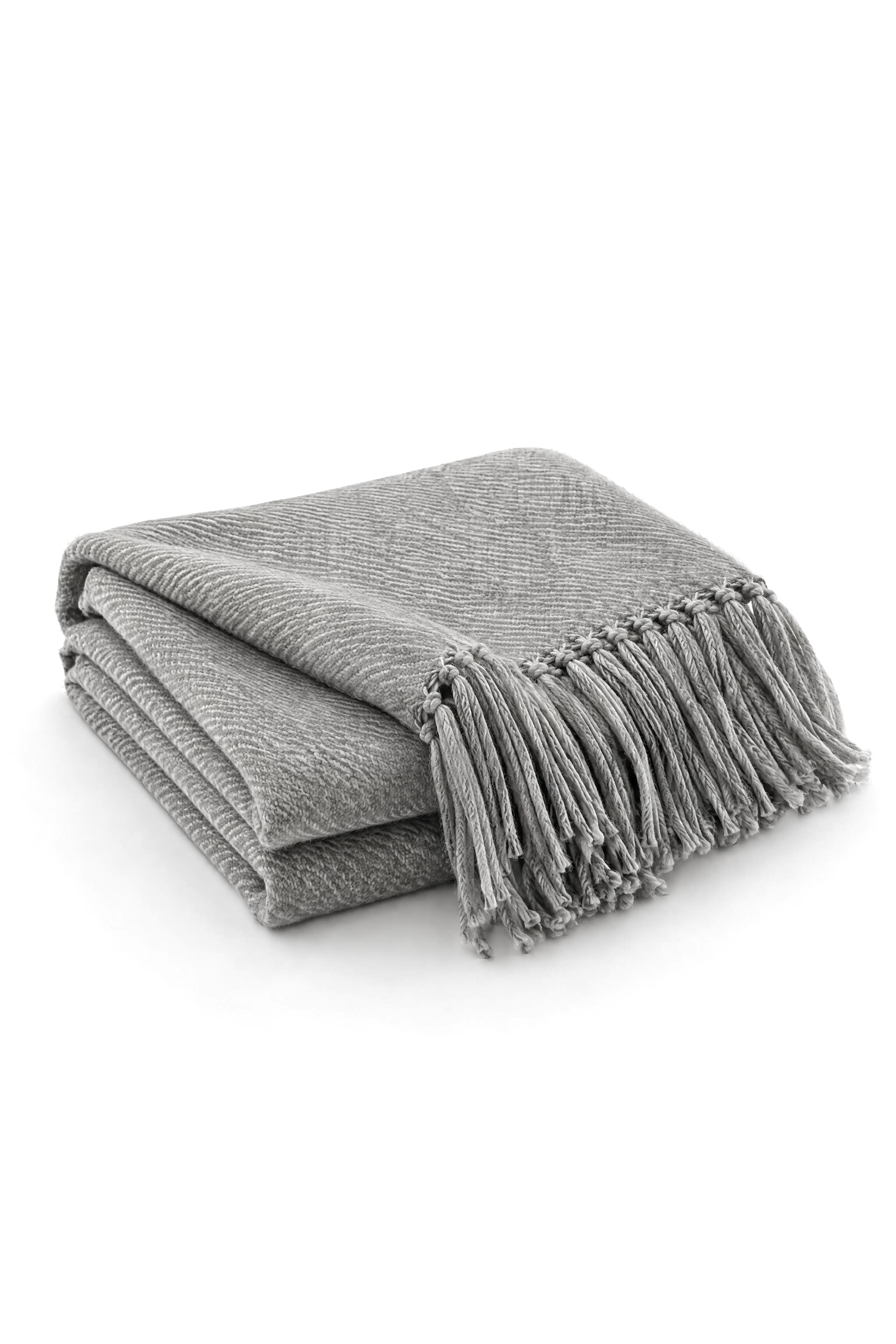 Undyed Wool Throw — Natural Grey